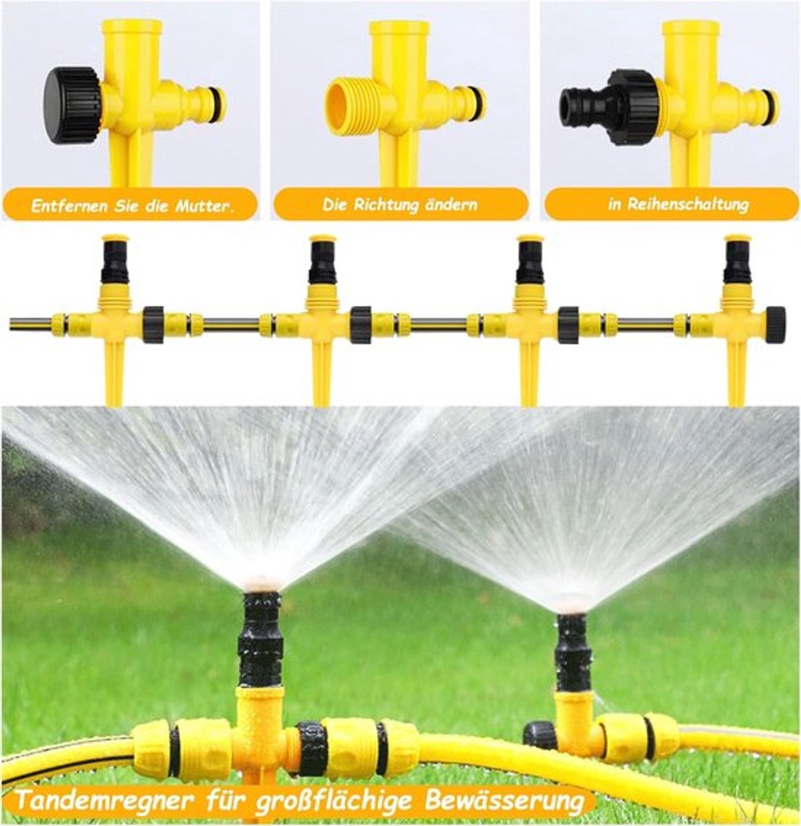 SnelShoppen - 3x Lawn Sprinklers, 360° Rotating Tuin Sprinklers, Multifunctionele Water Sprinkler voor Tuin, Gras, Buiten, Verstelbaar Wateringsysteem