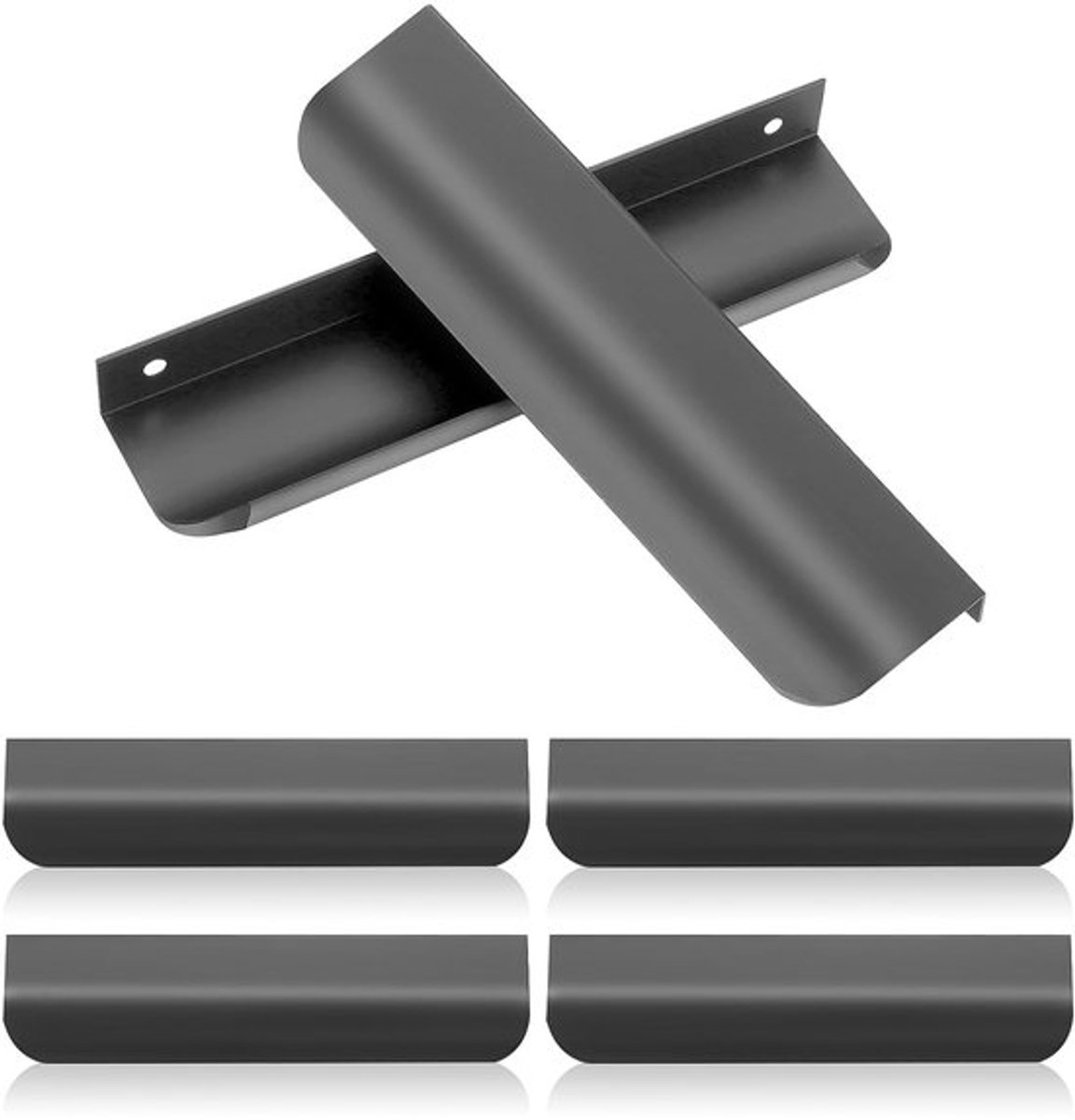 Meubelhandgrepen 150mm - Verborgen Handgrepen - Keukenhandgrepen - Aluminium Handgrepen - Schuifdeuren - 6 Stuks Grijs