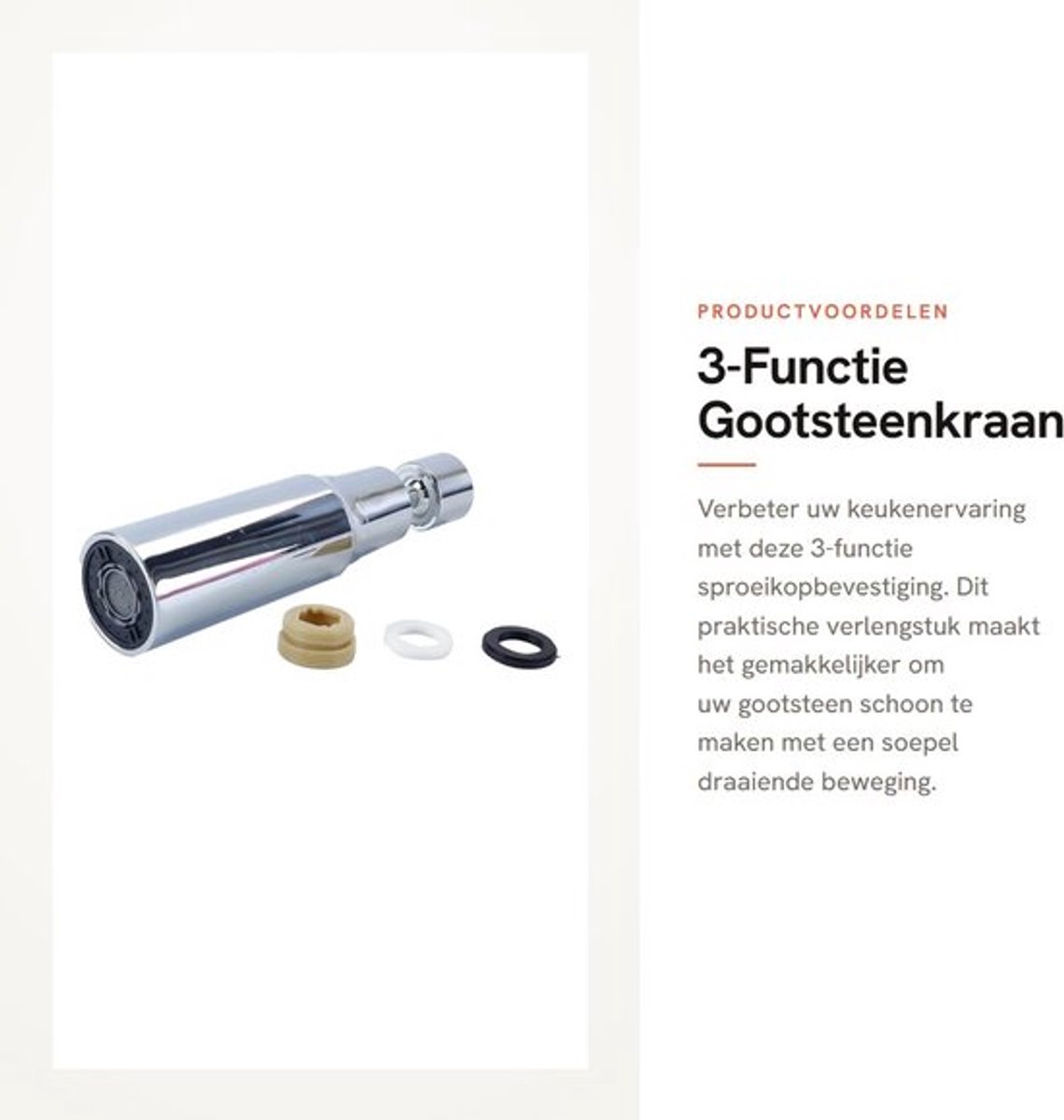 3-Functie Gootsteenkraan Sproeikopbevestiging
