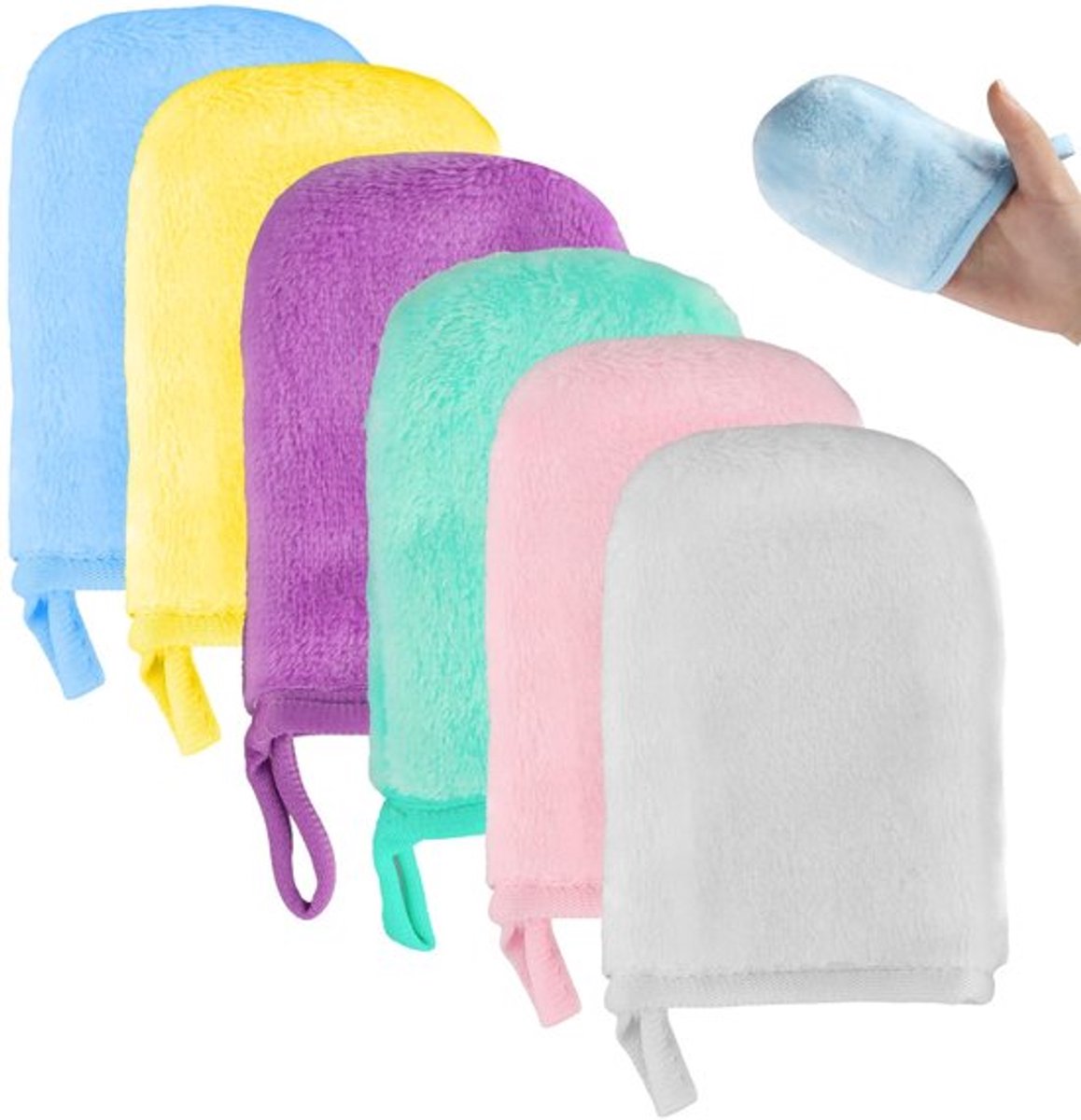 Make-up Remover Handschoenen 6 Stuks - Herbruikbare Microvezel Doeken - Zachte Gezichtsreiniging - Voor Alle Huidtypes - Absorberend en Niet-Schurend - Reinigingsdoekjes