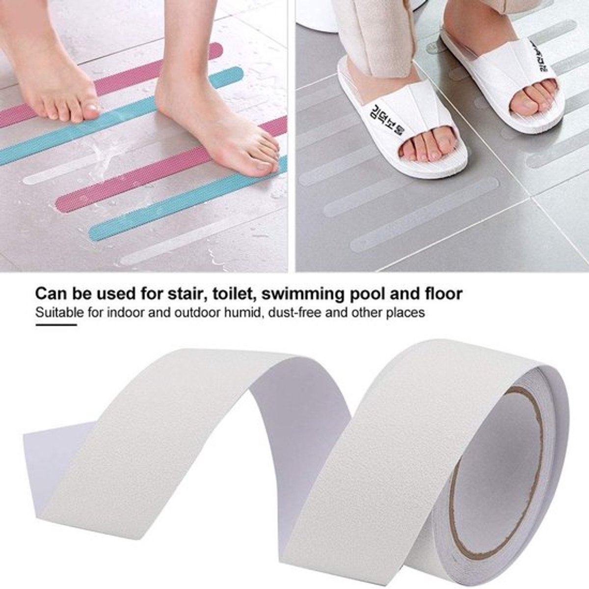 Veiligheidstape 5m - Antislipstrip - PEVA - Slijtvast - Sterke hechting - Voor trap/vloer/zwembad