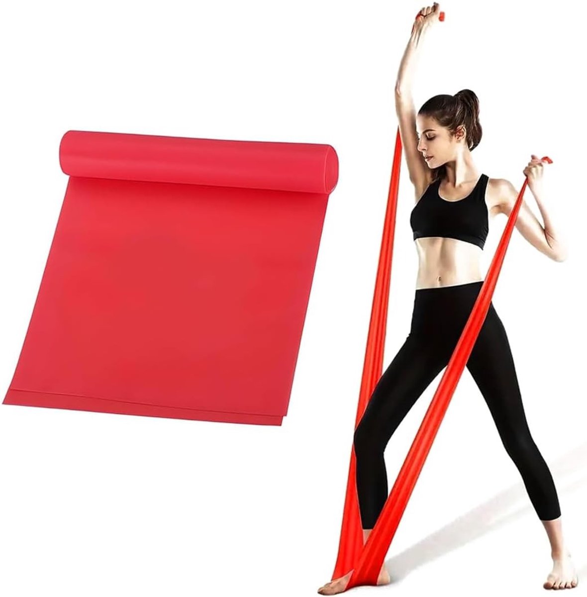 Elastic Fitness Bands met Draagtas en Oefeninstructies voor Yoga, Pilates, Krachttraining en Fysiotherapie - 15 cm