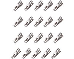 Handdoekclips - Wasknijpers Kledingclips - Kleding Drogen - Roestvrij Staal - 40 stuks - Zilver