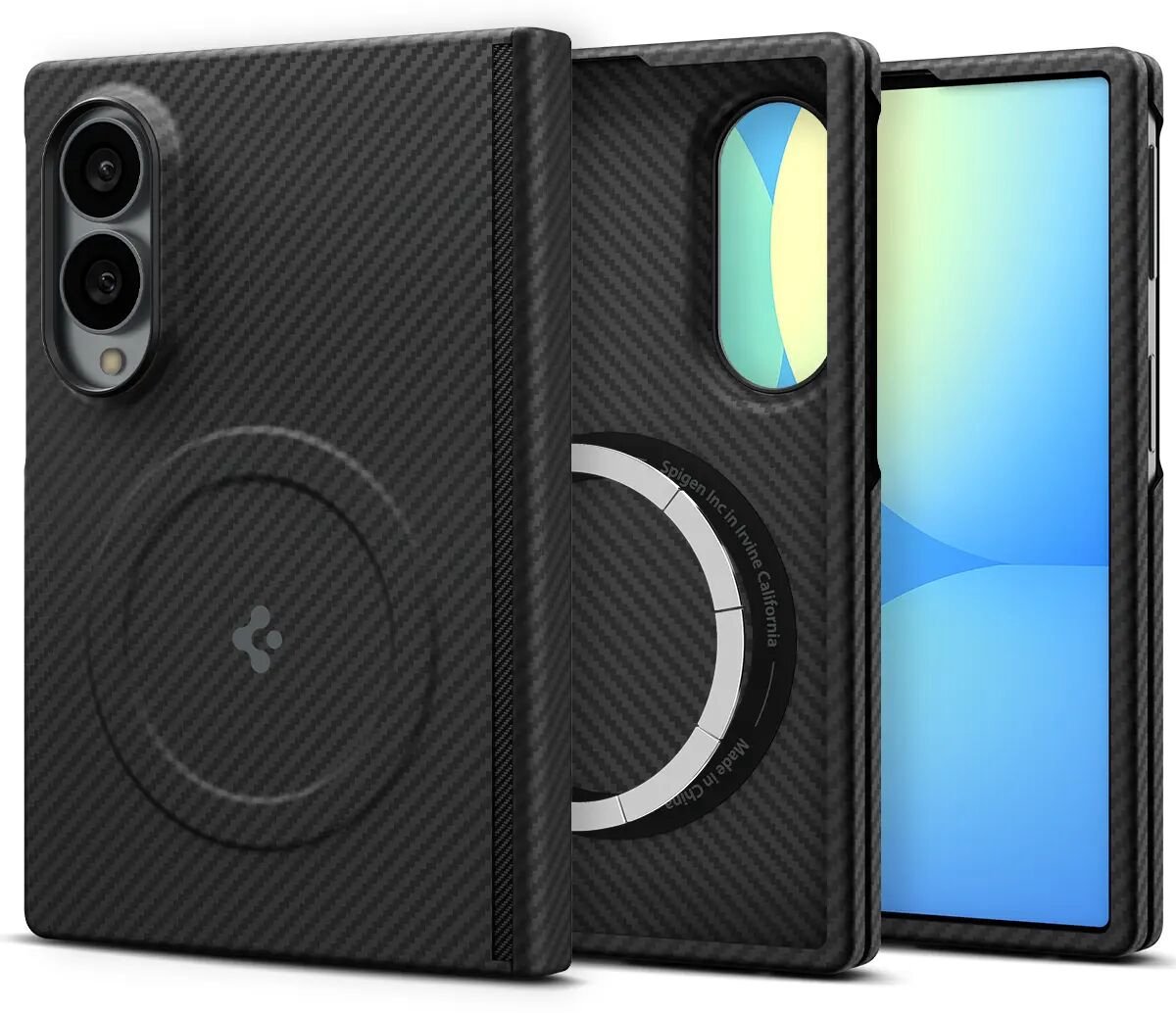 Spigen | Hoesje Geschikt voor Samsung Galaxy Z Fold 8 | Spigen Air Skin Aramid | Back Cover | met MagFit | Scharnier Bescherming | Zwart