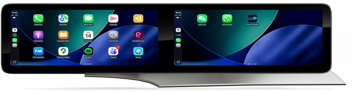 CarPlay autoradio geschikt voor Mercedes GLC | 2019 t/m 2022 | Cartronix CTX-116118C | 2019 2020 2021 2022 | Dual-Screen | NTG 6.0 | 12.3 + 12.3 inch | Draadloos Apple CarPlay & Android Auto | 8GB + 128GB | Bluetooth & Wifi