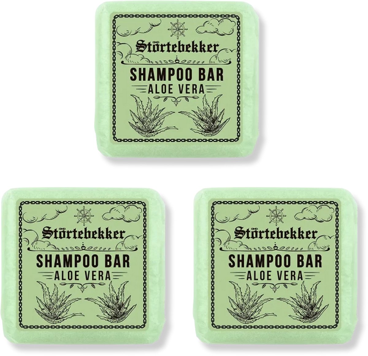 Störtebekker® Premium Shampoo Bar Aloë Vera - Vaste shampoo voor mannen en vrouwen - 3-in-1 douchezeep voor mannen voor haar, hoofdhuid en baard - Hydraterende shampoo - veganistisch, handgemaakt - 100 g Solid Shampoo Bar Aloe Vera