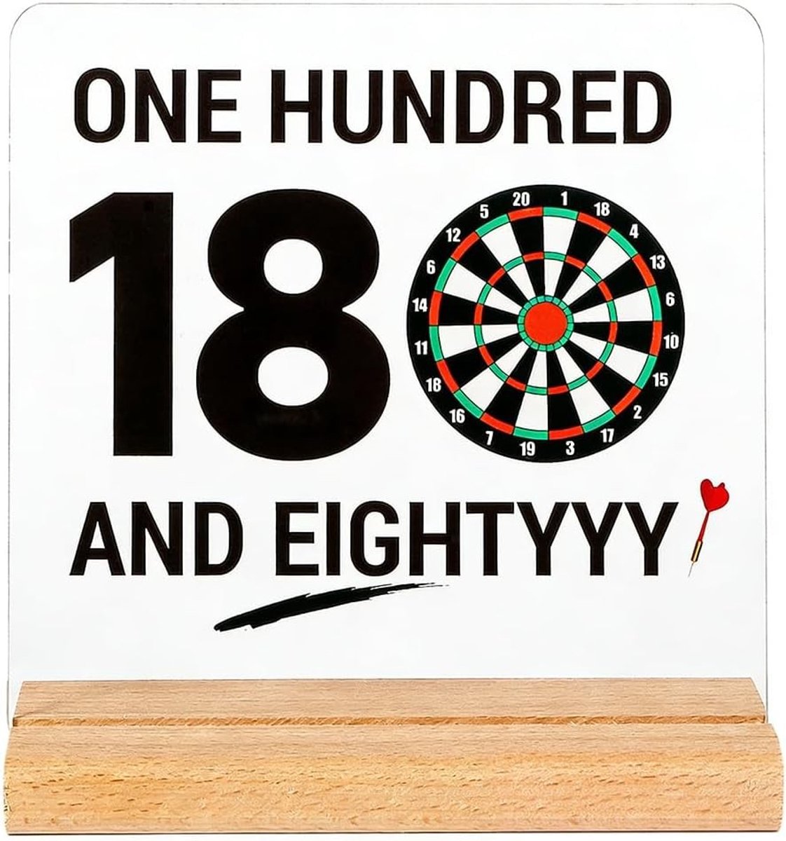 Persoonlijk verjaardagscadeau voor dartfans, grappige dartaccessoires en houten decoratie met tekst en dartbord