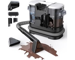 Tapijtreiniger Waszuiger - Vlekkenverwijderaar - Meubels Banken Auto - Krachtige Zuigkracht 15000Pa - 600W Motor - Zwart