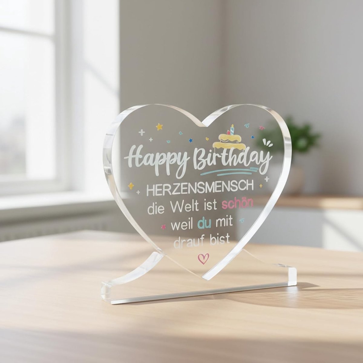 Hartvormig acryl verjaardagscadeau voor vrouwen, vriendin, moeder, unieke geschenken en persoonlijke cadeaus
