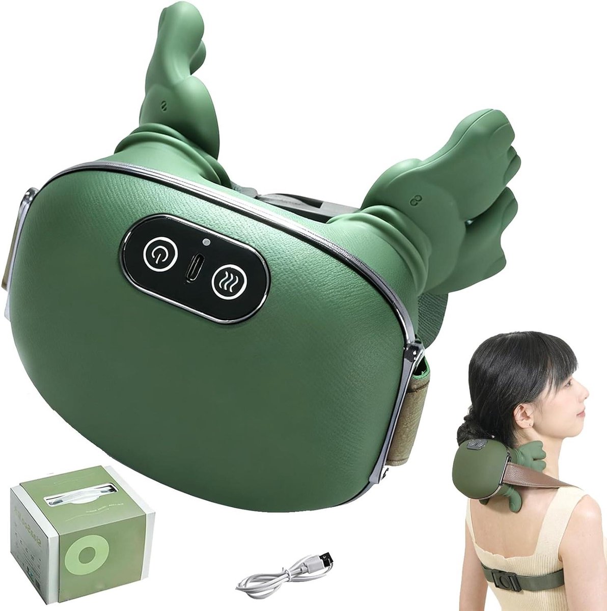 Massageapparaat Nek - Schouder Verlichter - Spieren Ontspannen - 4D Technologie Met Warmte - 0.75 kg - Zwart