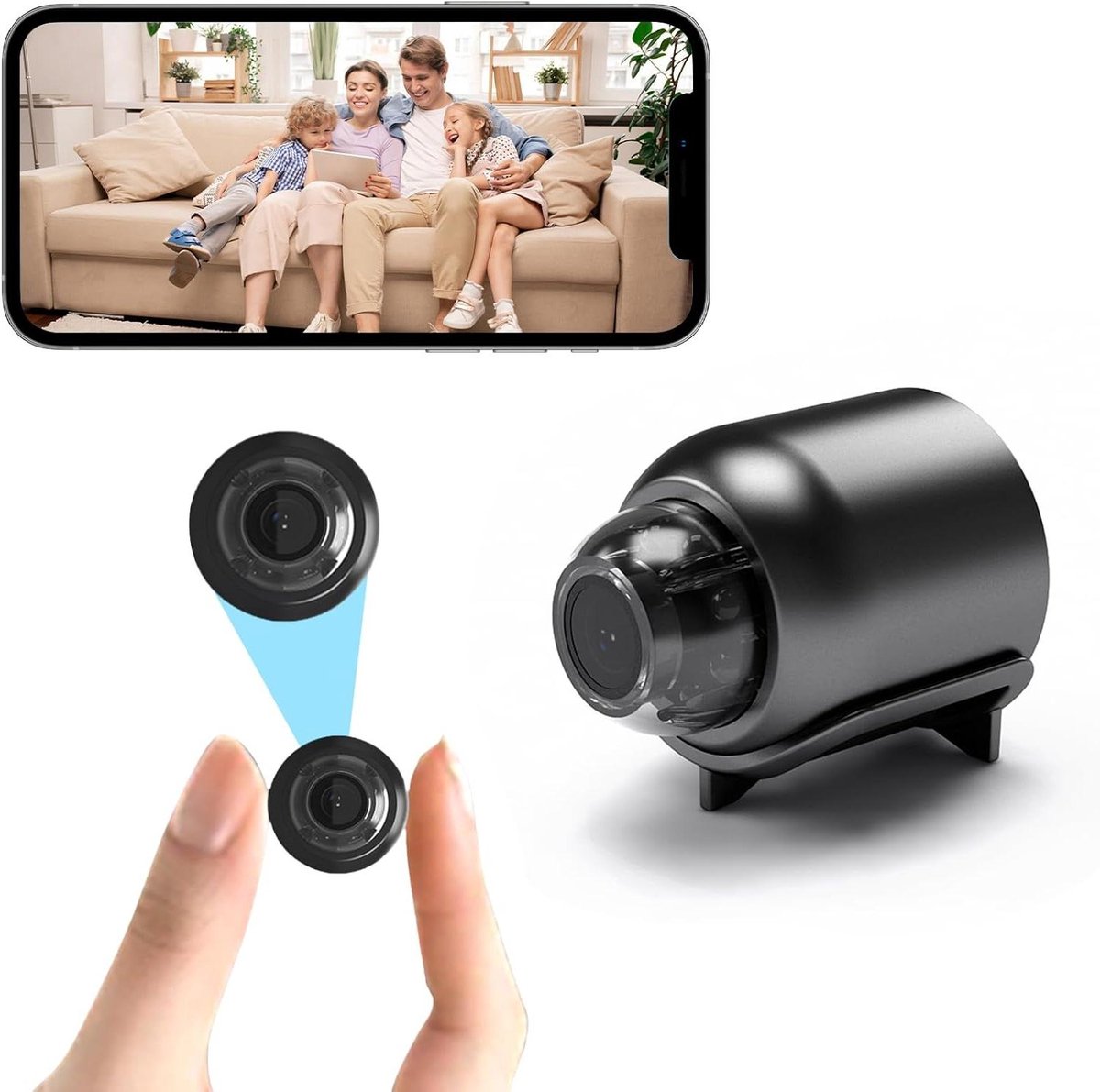 Mini Camera - Verborgen Camera - Thuis Beveiligen - Nachtzicht Bewegingsdetectie - 1080P HD - Zwart