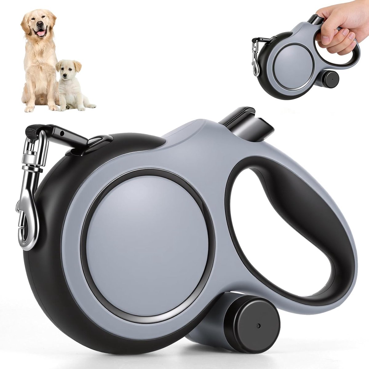 SnelShoppen - Flexibele hondenlijn 8 m voor grote honden tot 50 kg, intrekbare hondenriem, rollijn, duurzame en comfortabele grip, perfect voor wandel