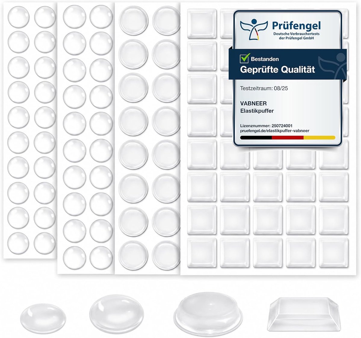 SnelShoppen - 172pcs Zelfklevende Rubberen Voetjes voor Meubels, Keuken, Badkamer & Kantoor - Transparant Silicone, 4 Maten, Antislip, Geluidsdempend,