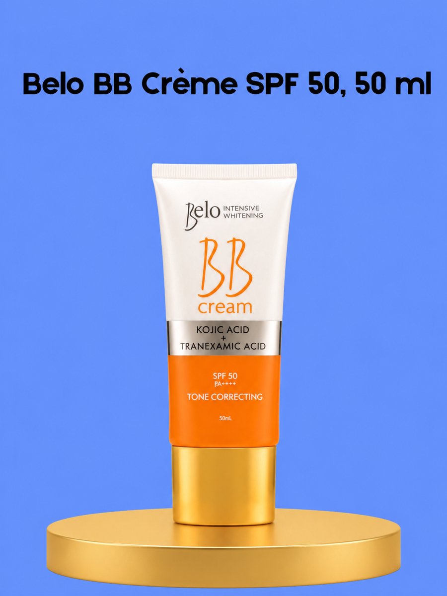Belo BB Cream SPF 50 – 50 ml – Verhelderende & Beschermende BB Cream – Egaliseert de Huidtint, Camoufleert Onzuiverheden & Beschermt tegen UV-stralen – Voor een Gladde, Natuurlijke & Stralende Teint