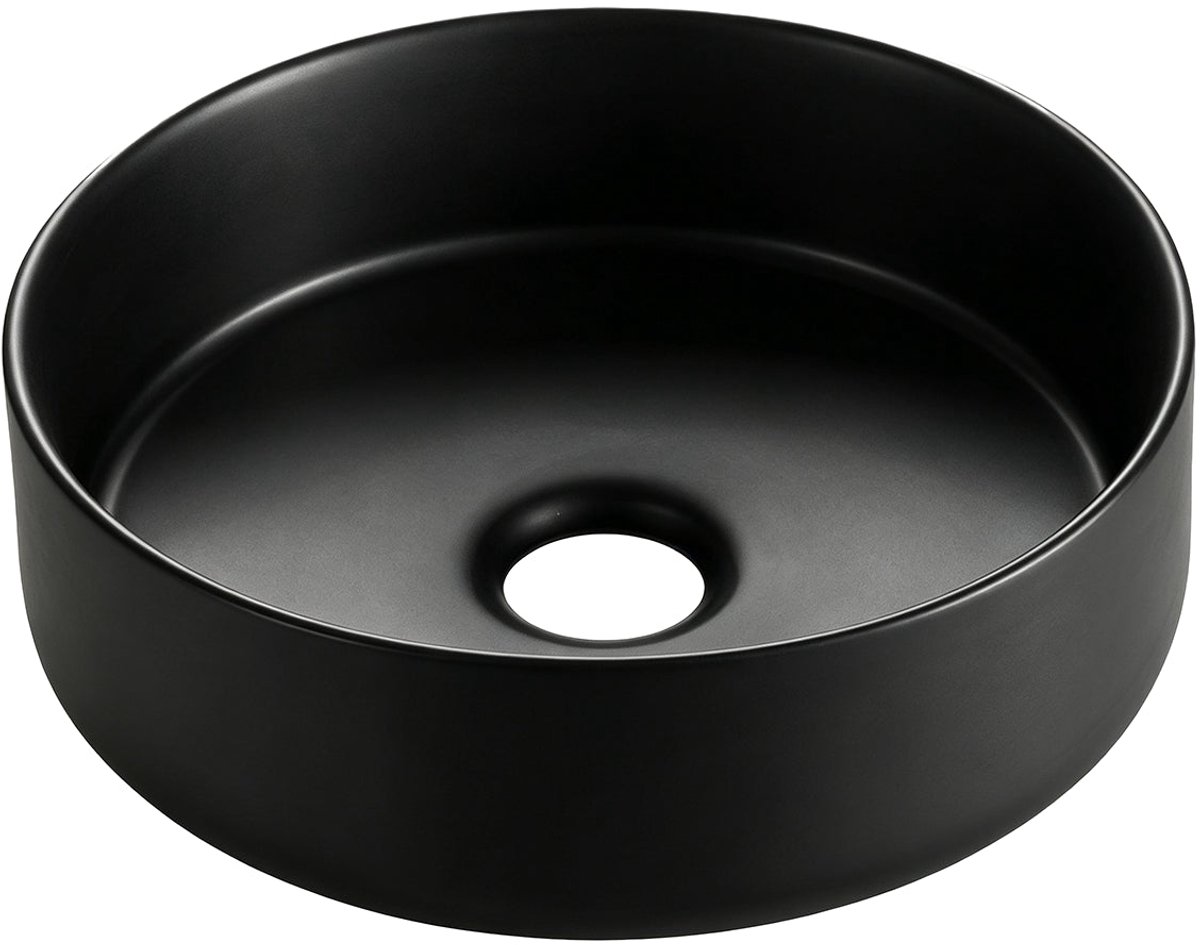 Colosso waskom rond 36 x 12 cm keramiek mat zwart