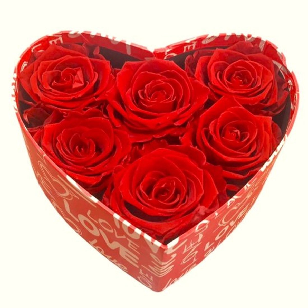 Rozen Doos met 12 Eeuwige Rozen - Hartvorm - Romantische Decoratie - Zwarte Doos - Rode Sa