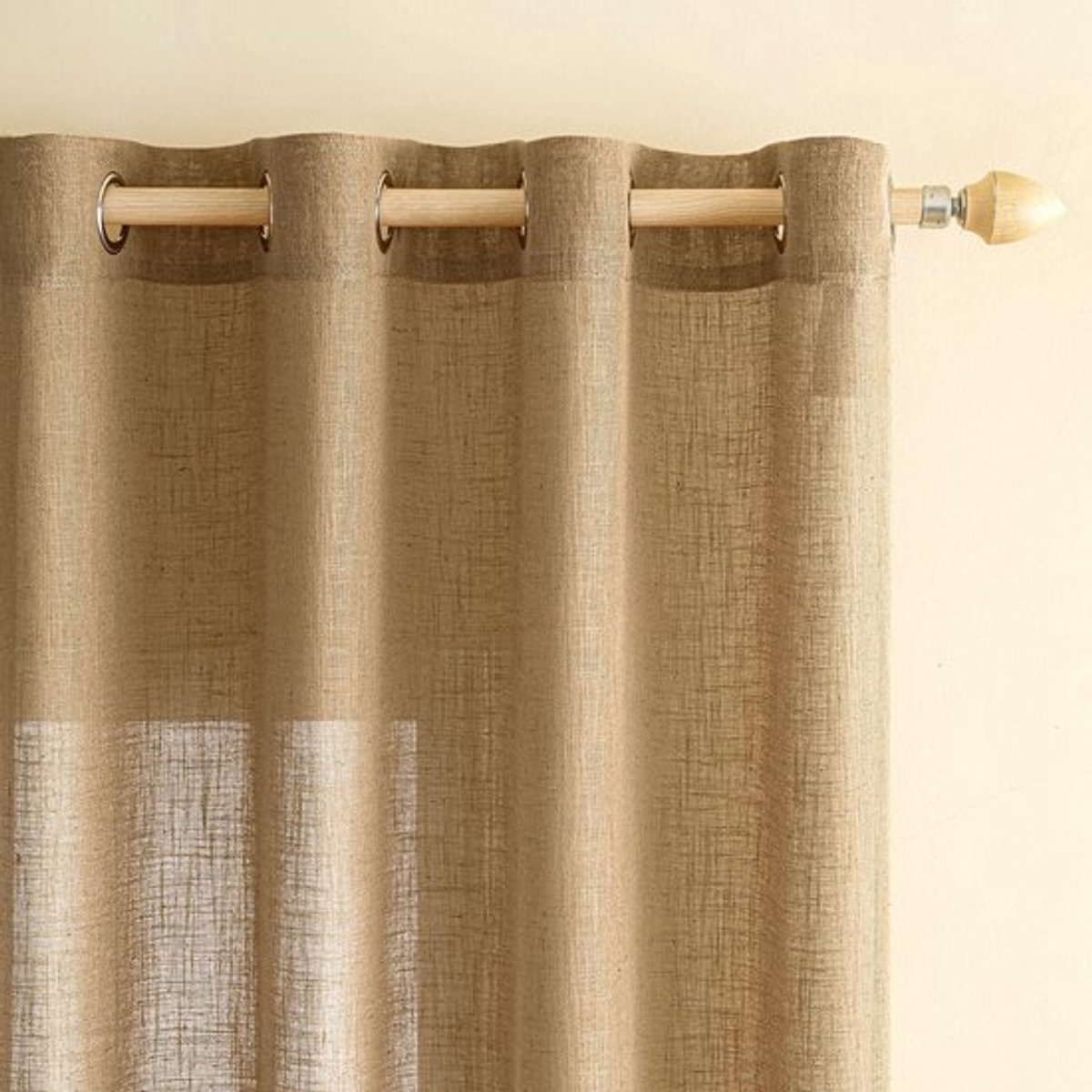 Gordijnen 140 x 160 cm - Set van 2 Stuks - Voile/Linnenlook - Modern/Decoratief - Half-transparant - Blokkeert 95-99% Licht - Raamdecoratie