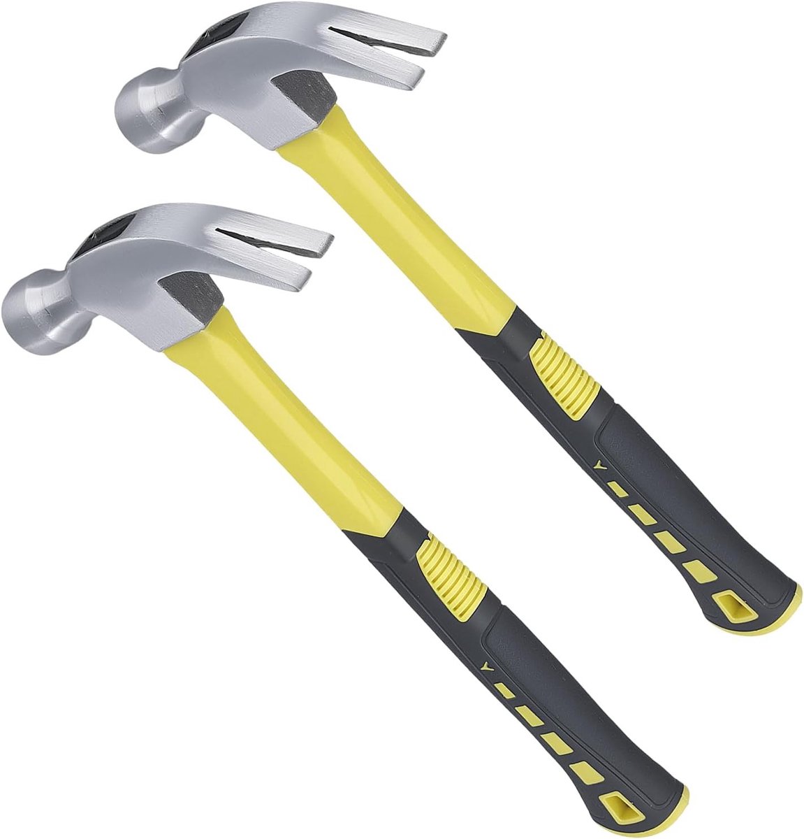 Set van 2 Klauwhamers van 16 oz, 13 Inch Kromme Staal met Ergonomische Grip voor Thuisgebruik en Spijker Verwijdering, 500g
