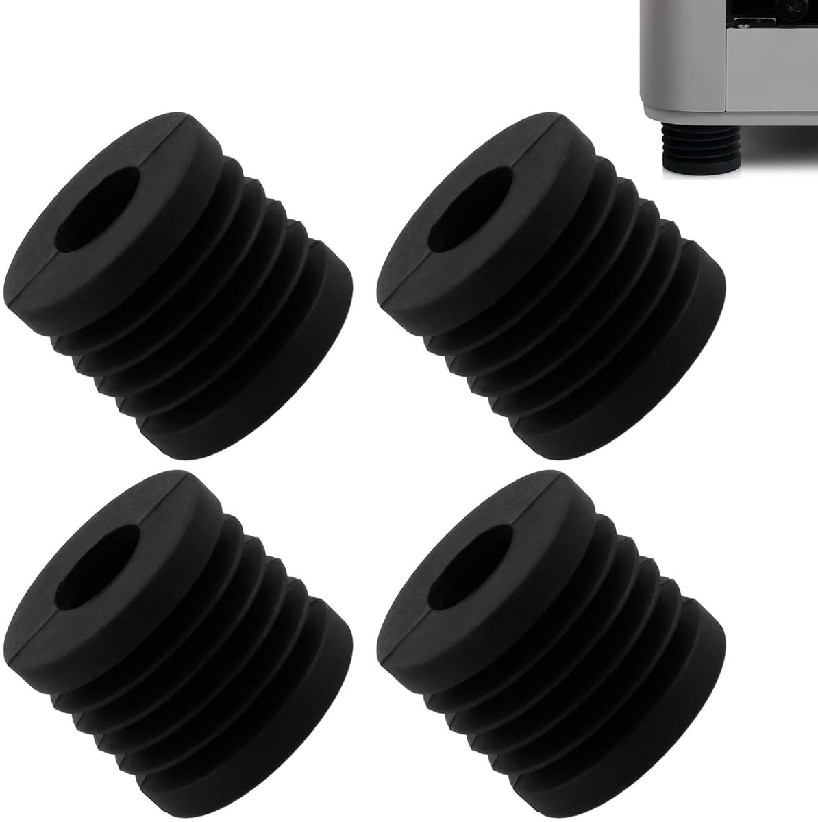 Set van 4 schokabsorberende rubberen voeten voor 3D-printers, trillingsdemping, antislipmat, vermindert geluid en verhoogt stabiliteit, ideaal voor hobbyisten en professionals