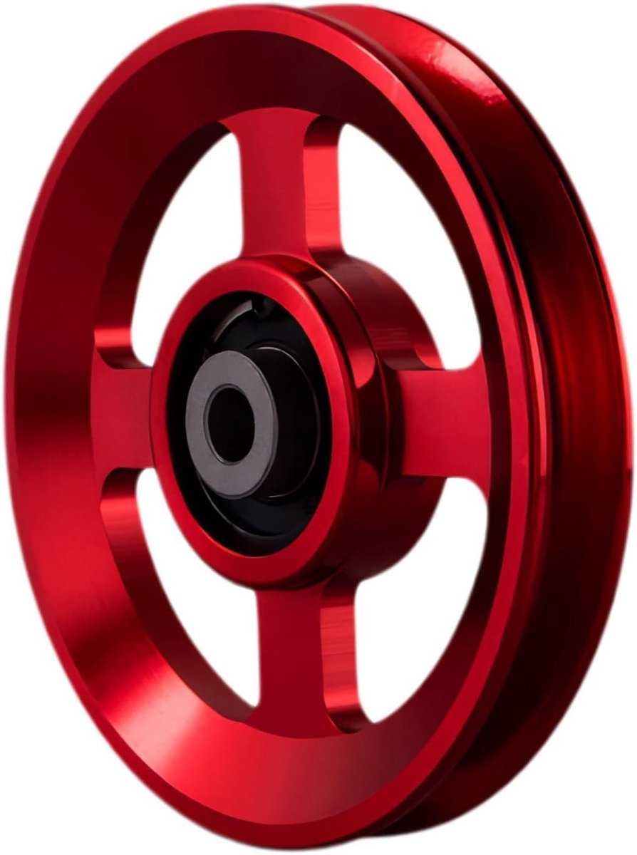 Aluminium Pulley voor Fitnessapparatuur - Ideaal voor Thuisgym, Garage Deursystemen en Sportaccessoires (Rood 88-90mm)