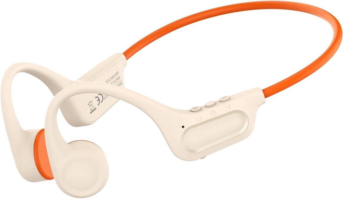 Open-oor Koptelefoon - Beenconductie Hoofdtelefoon - Sport en Beweging - Bluetooth 5.3 Connectie - IPX6 Waterdicht - Wit