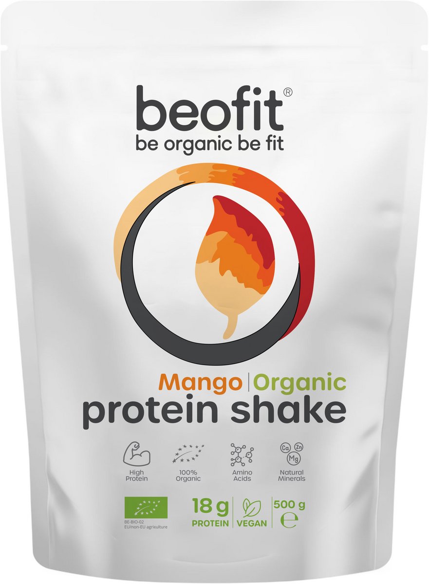 Beofit Eiwitshake Mango 500g - Biologisch Vegan Proteine Poeder