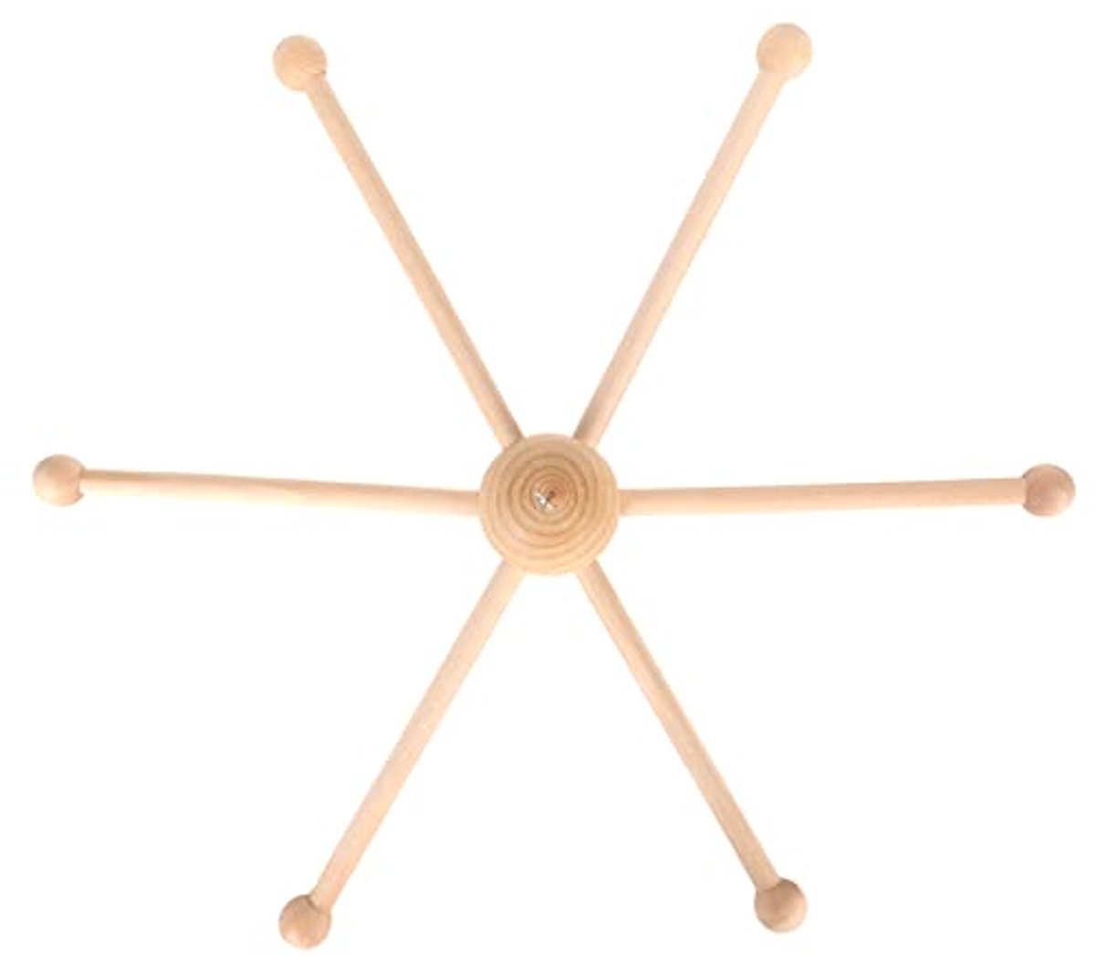 SnelShoppen - BAFOVY Babywieg Mobiele Hanger - Sferische 6-armige Houten Mobiele Hanger met Haak - Ideaal voor Kinderkamer, DIY Windgong Speelgoed Dis