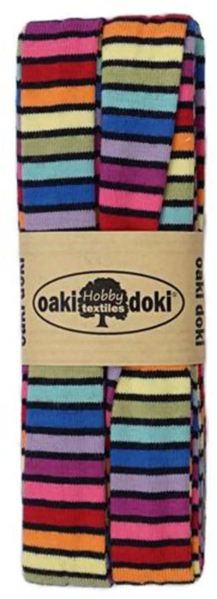 Oaki Doki 735ZB Tricot de Luxe Prints 20 mm 3 meter 94% viscose 6% elasthan-rainbow