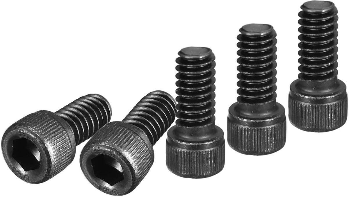 1/4-20 x 1/2 Inch Cilinderkop Schroeven, 50 Stuks 12.9 Legering Staal Hex Socket Schroef met Verzinkte Kop, Zwart Oxide Afwerking, UNC Draad en Volledige Draad
