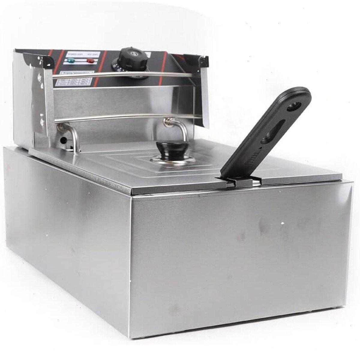 M-Goods Elektrische Frituurpan 6 Liter - RVS Friteuse - Instelbare Temperatuur 60-200°C - 2500W - Professioneel Frituren Thuis en Horeca