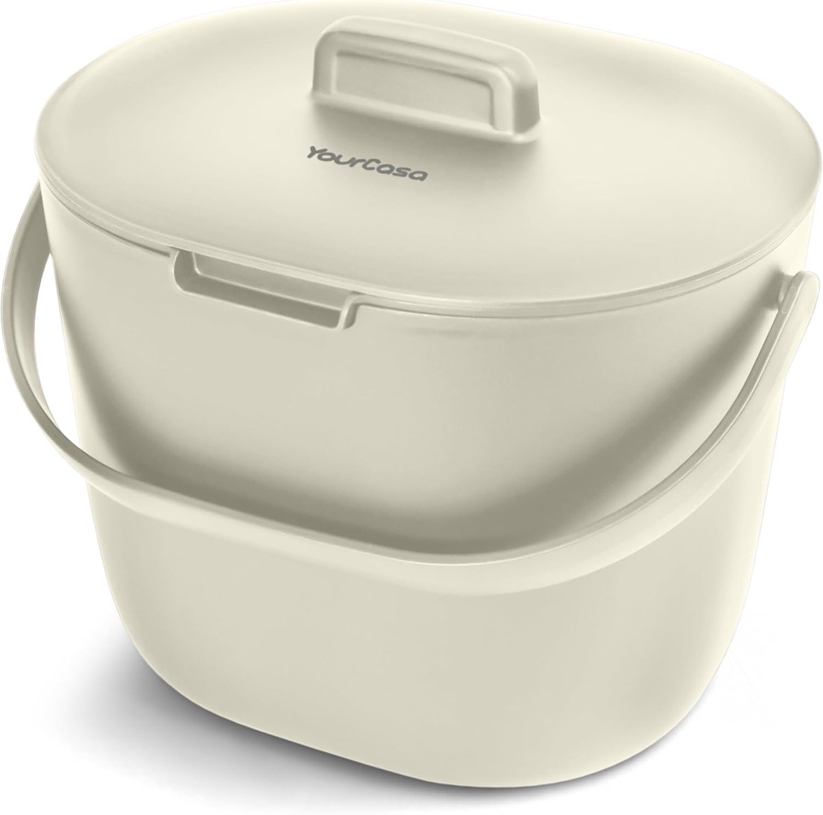 SnelShoppen - Organic Keukenafvalemmer 3.6L Composteerbare Afvalbak, Vaatwasserbestendig, Geurvrij, met Zeef en Ergonomische Handgreep voor Dagelijks