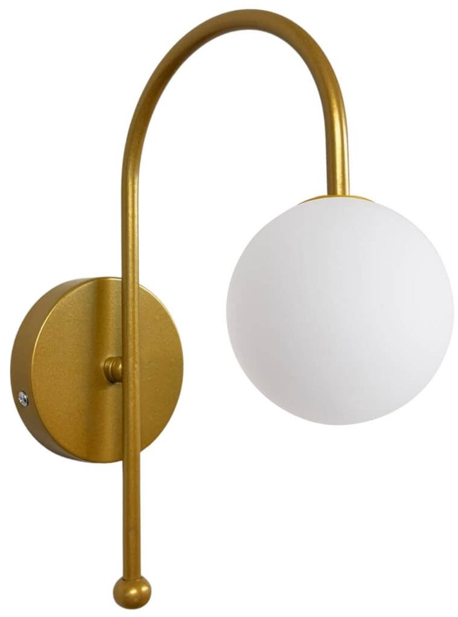 Asir - Wandlamp - Wit, Goud - 24 x 24 x 26