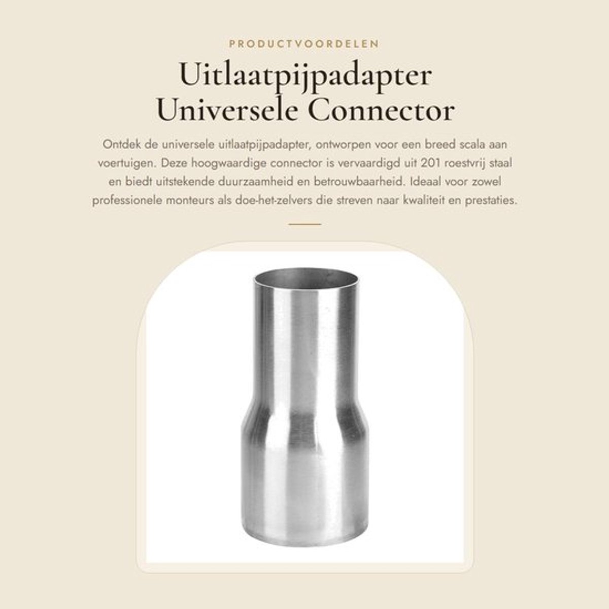 Uitlaatpijpadapter - Universele Connector - Lange levensduur - 51-63 mm - Roestvrij staal - Kwaliteitsgarantie - Geschikt voor diverse vo...