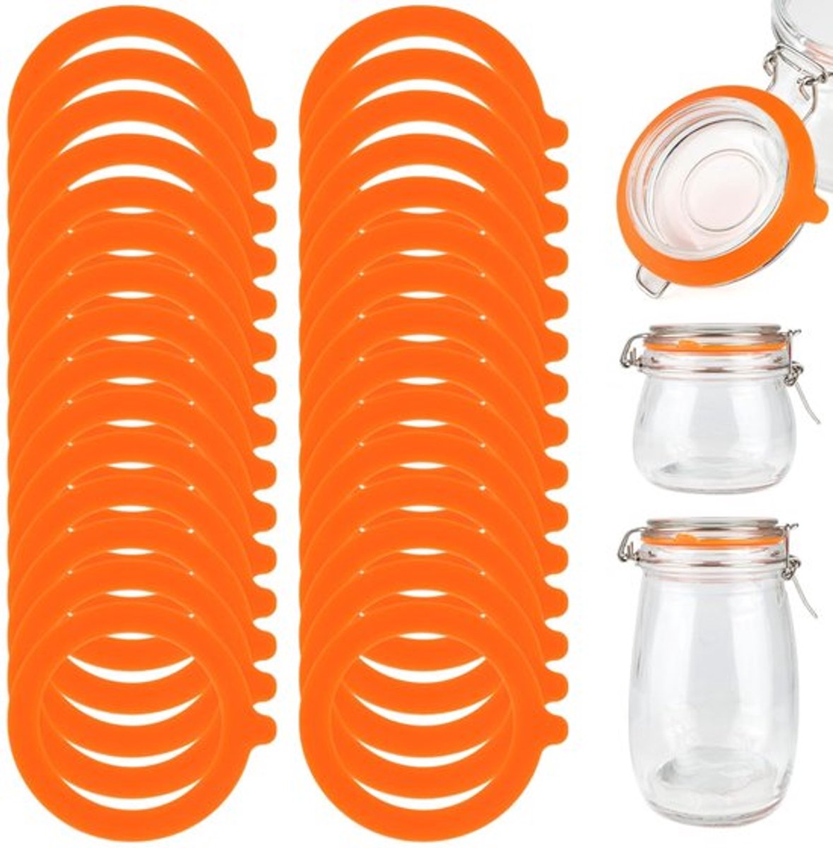 30 Stuks Rubber Ringen voor Weckpotten - Herbruikbare Siliconen Afdichtingen