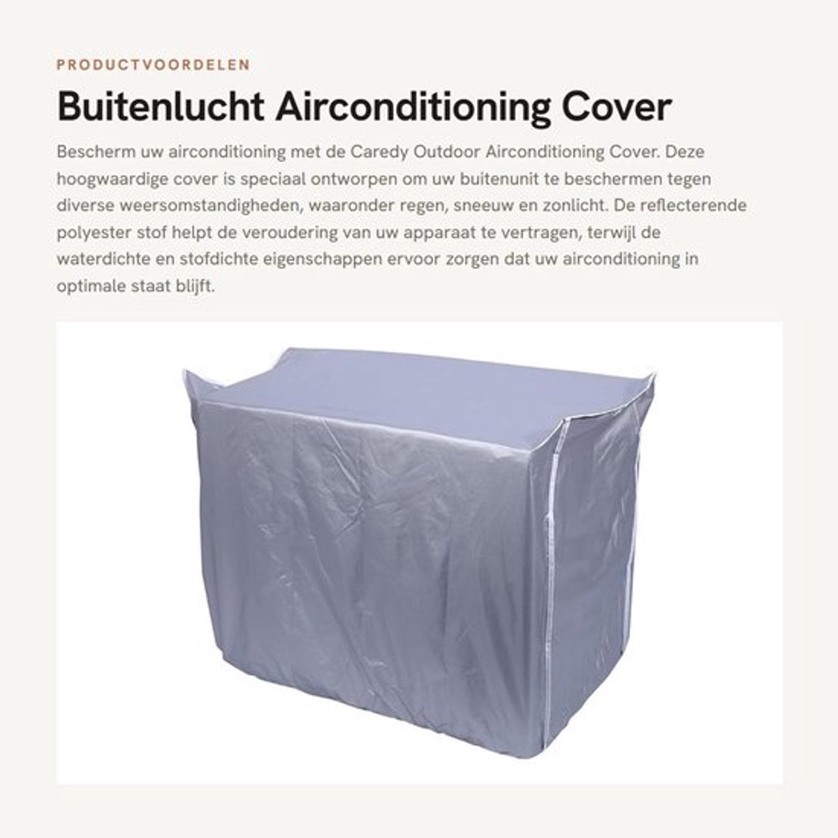 Airconditioninghoes Waterdicht - Antidust/Antisneeuw - Polyester - Zilver - Bescherming tegen corrosie - Maat 80x28x54cm - Aircohoes