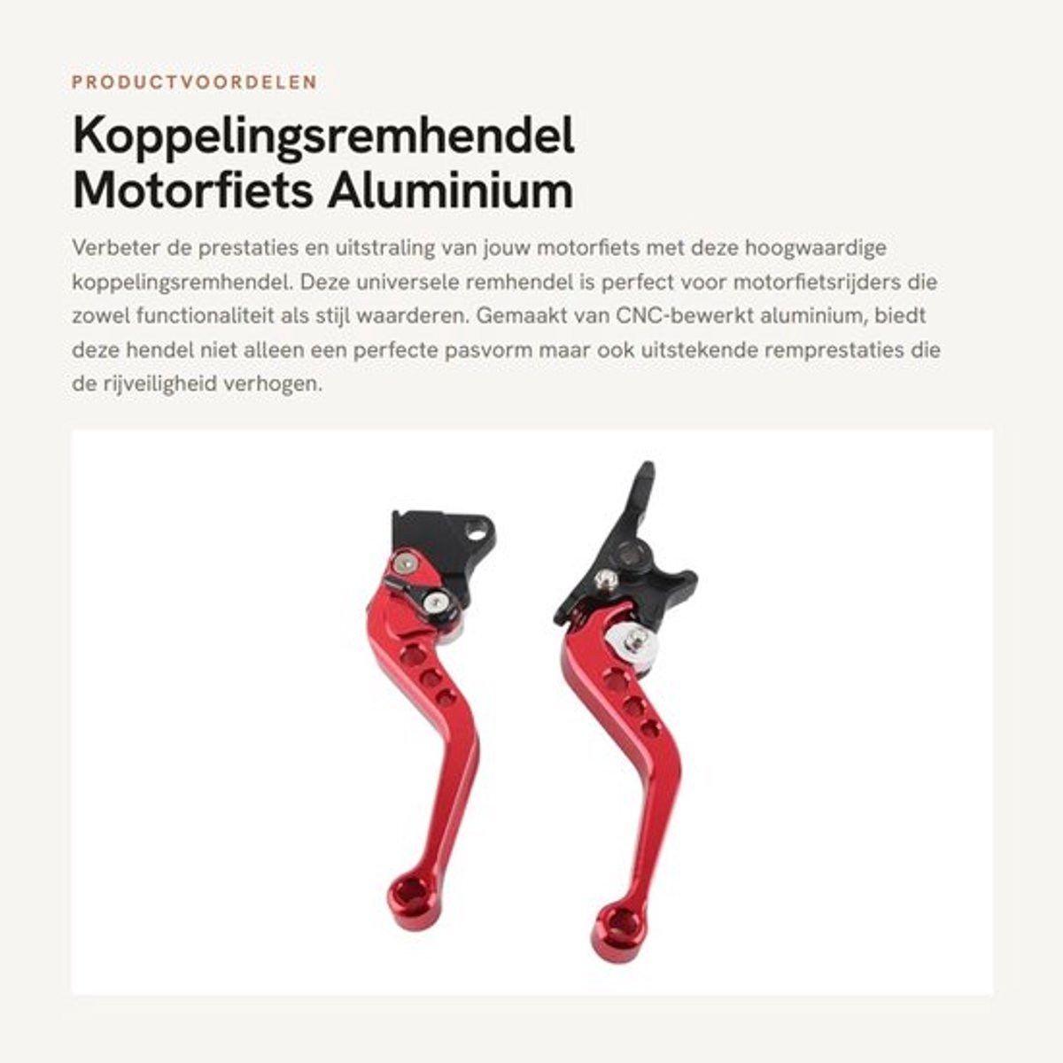Koppelingsremhendel CNC Aluminium - Remhendel Motorfiets - Universeel - 22mm - Hoogwaardige Kwaliteit - Verhoogt Rijveiligheid