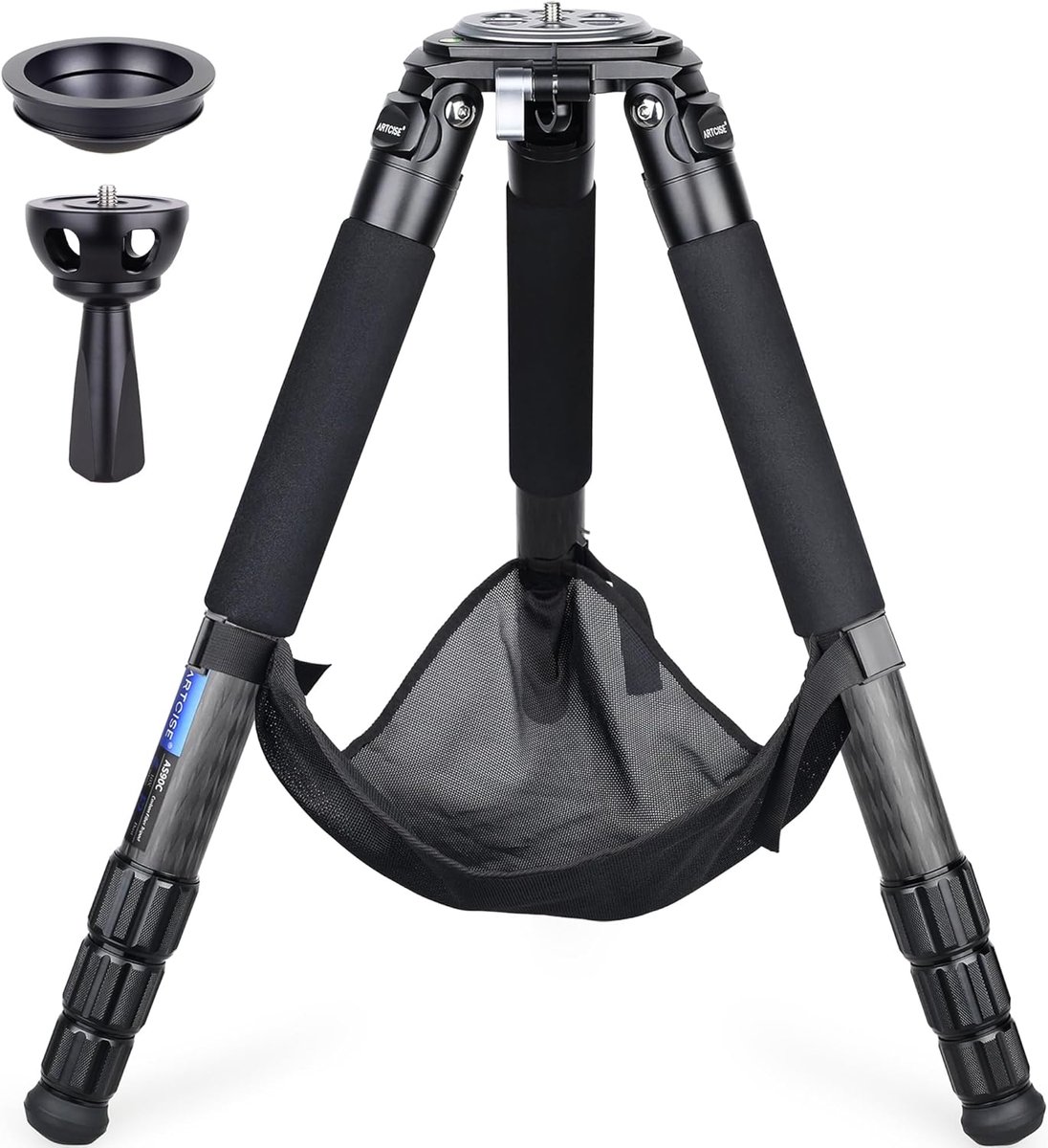 SnelShoppen - Heavy Duty Carbon Fiber Tripod 10 Laags, Ultra Stabiele Camera Statief met 75mm Bowl en Adapter, Max Laadvermogen 40kg, Lichtgewicht 2.7