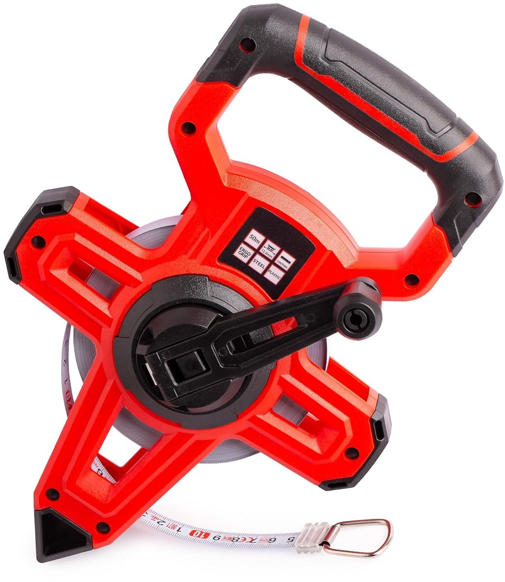 SnelShoppen - 50m Meetlint - Ergonomisch Rolbandmaat - Stalen Roller Tapes - ABS Kunststof Behuizing - Nonslip en Precisie - Ideaal voor Tuin, Klussen