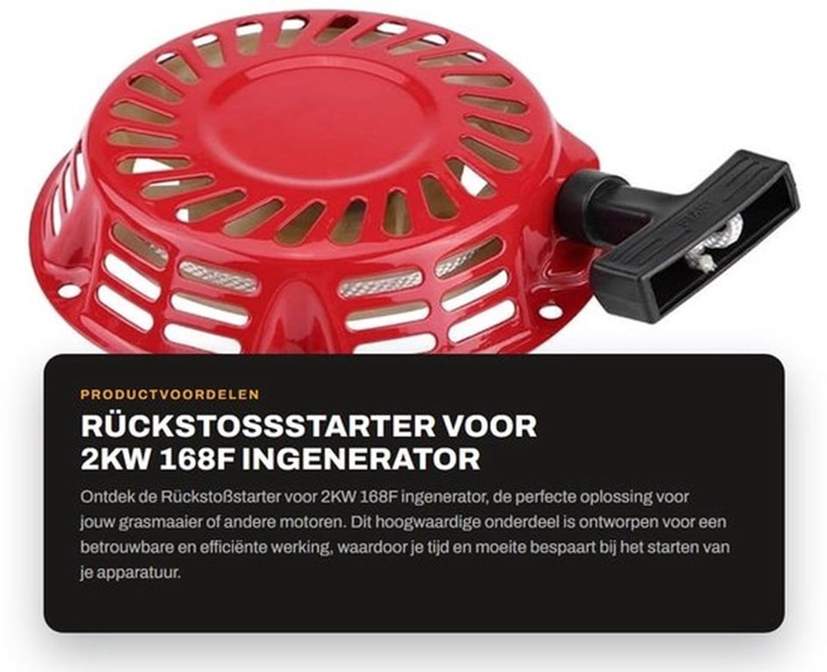 Rückstoßstarter 2KW - Ingenerator - Pull Start Assembly - Rasenmaaier - Rückholfedern - Hoogwaardige kwaliteit