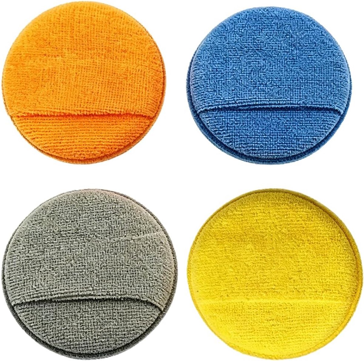 SnelShoppen - Set van 4 Microvezel Polijstsponzen voor Auto - Wax-applicator, Lakreiniger, Zelfpolish en Verzegeling - 150 x 25 mm, Diverse Kleuren