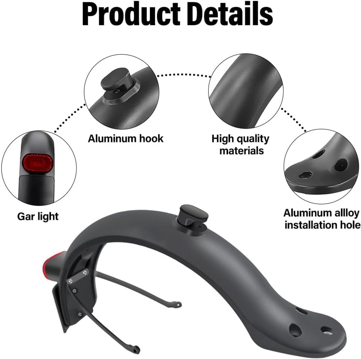 KBIBCK Achterspatbord voor elektrische step, achterspatbord voor e-scooter, compatibel met Xiao-mi E-scooter Mi M365 - ShopVlot