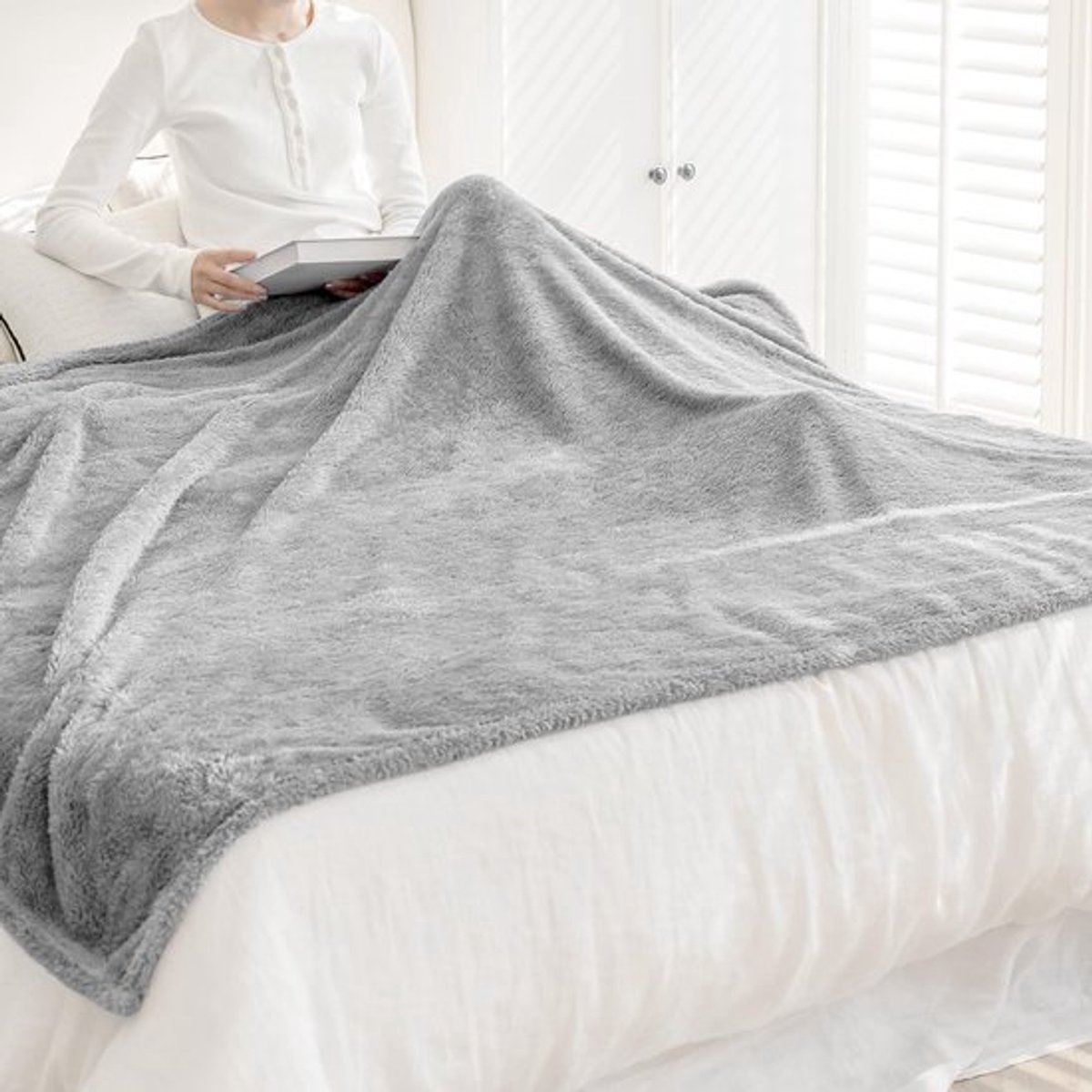Deken 130 x 150 cm - Fleece/Flanellen Deken - Oeko-TEX® Gecertificeerd - Zachte/Warme Deken - Lichtgewicht Deken - Hoogwaardige Schapenwol
