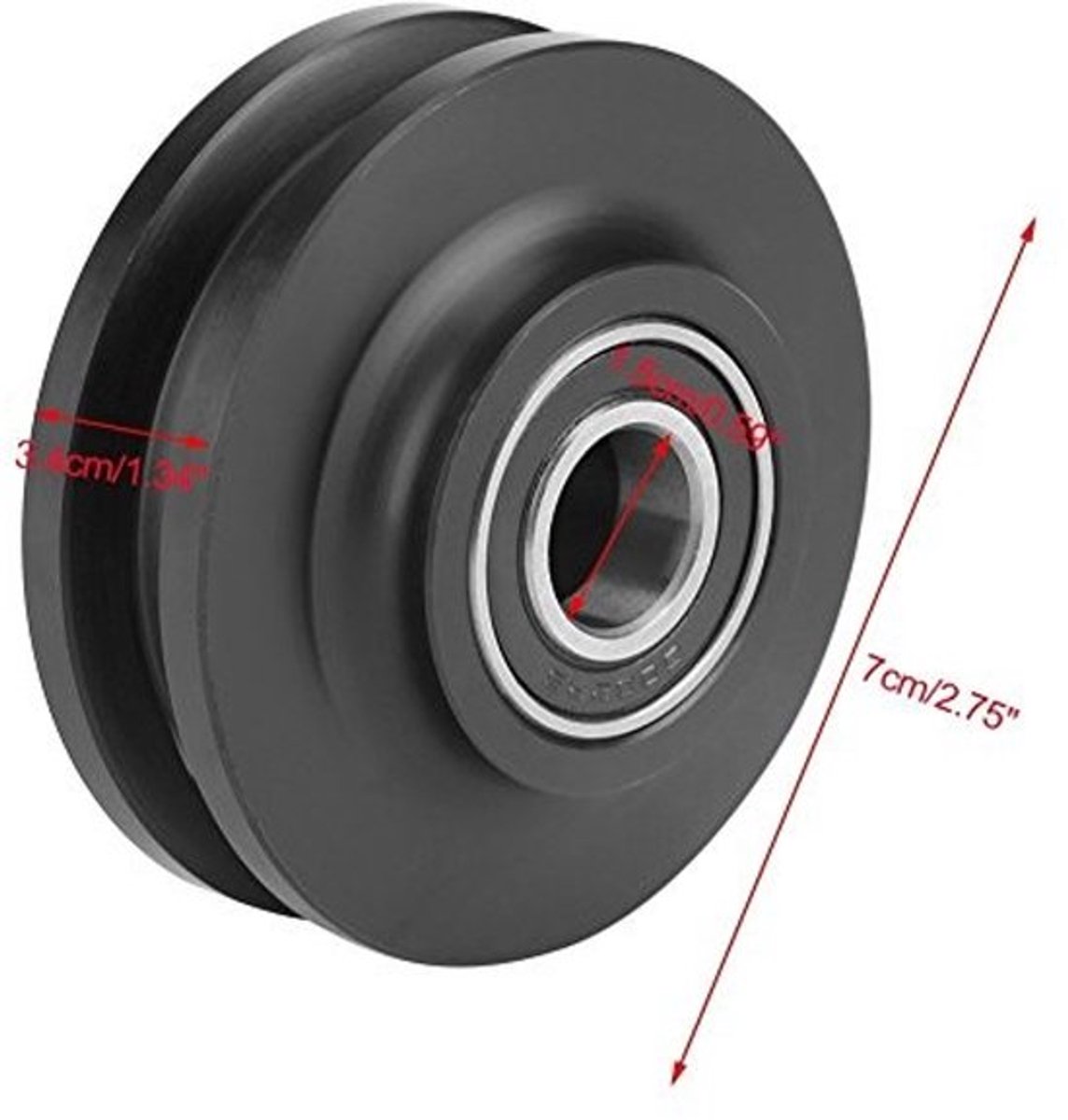 Vloergids U-vormige Groef - 2x Deurwielen - Zinklegering/Nylon - Duurzaam - Schokbestendig - Soepele Beweging - Deurgids