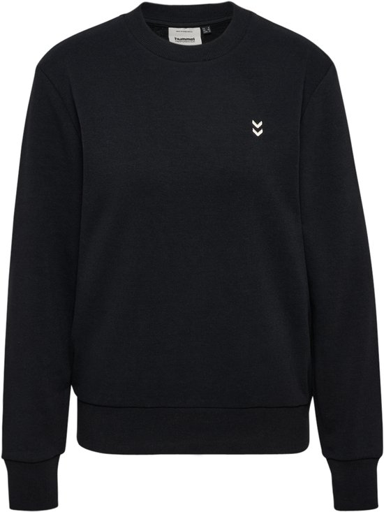 Zwarte Hummel crewneck sweater met wit logo op de borst.