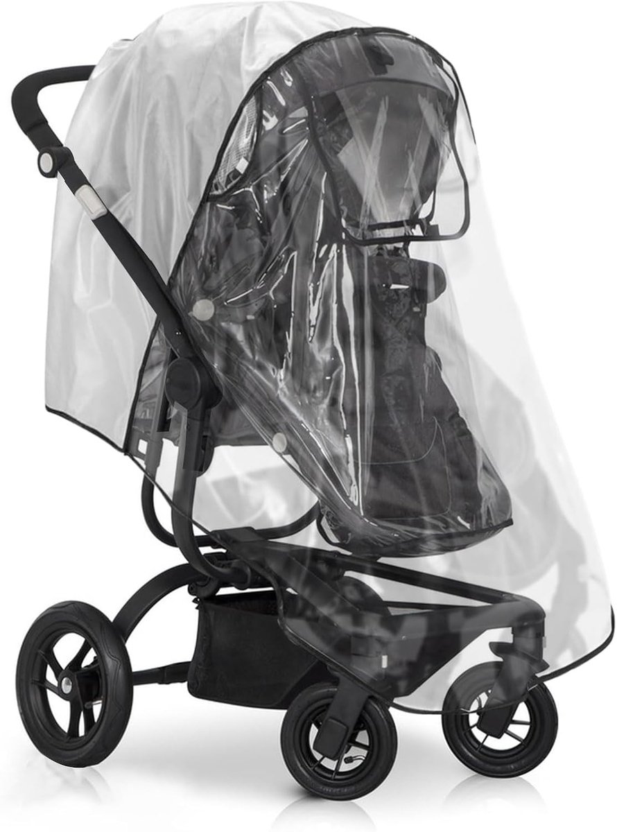 Universele regenhoes voor kinderwagen - Transparant - Waterdicht - Beschermt tegen regen en zon - SnelShoppen