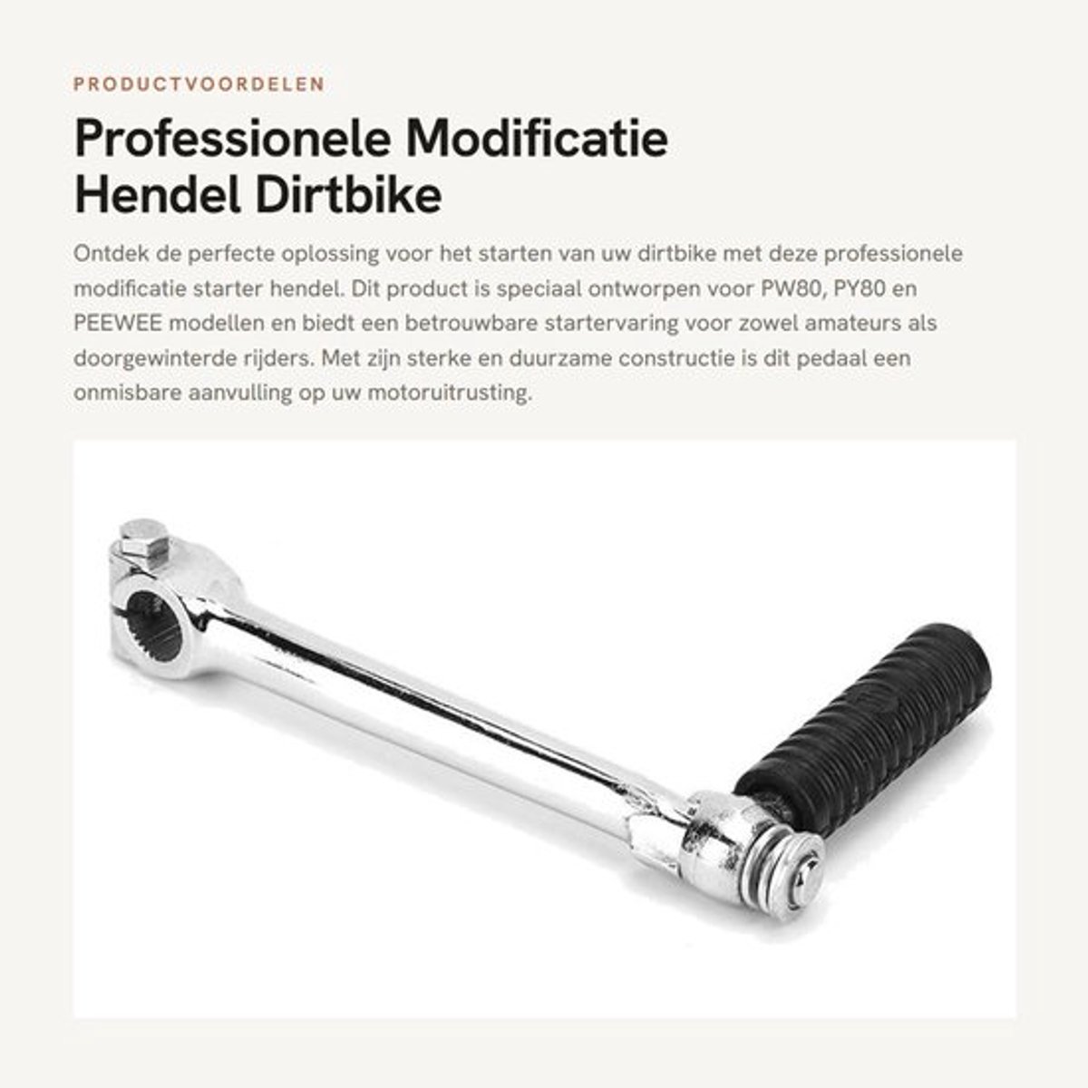 Starterhendel Professionele Modificatie - Staallegering - Rubberen Trapdeel - Antislipgroeven - Lange Levensduur - Hoge Sterkte - Kickstarter