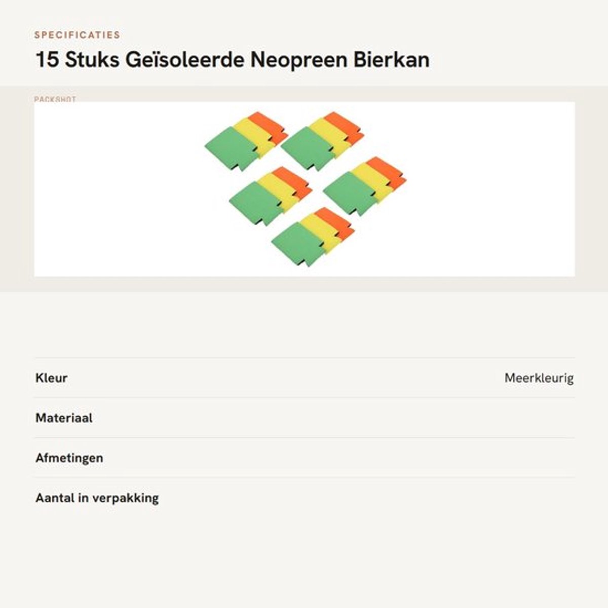 Bierkan Geïsoleerd - 15 Stk - Neopreen - Waterdicht - Warmtebehoud - Koud Effect - Gemakkelijk Schoon te Maken - Blikhouder