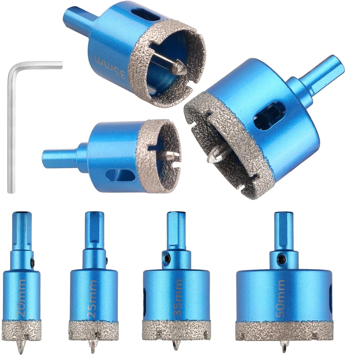 SnelShoppen - Diamond Boor Set 20/25/35/50mm voor Tegels, Porselein, Glas, Marmer en Graniet - Vacuüm Gelaste Diamant Boorbit voor Professioneel Gebru