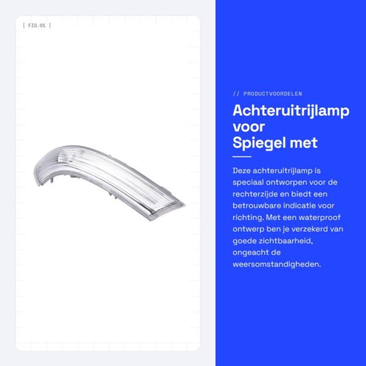 Achteruitrijlamp voor Spiegel met Waterproof Ontwerp