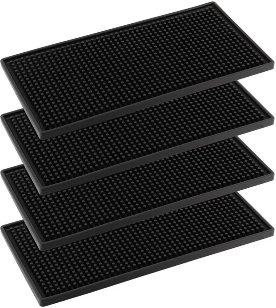 Barmat Antislip - Hittebestendig - Afdruipmat - 4 Stuks - Lichtgewicht - Eenvoudig te Reinigen
